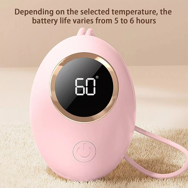 (image for) 2 in 1 Portable Mini Hand Warmer USB Rechargeable 2000mAh Power Bank Heater 3 Temperature Adjustment Digital Display Hand Warmer